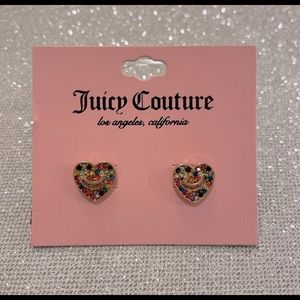 NWT Juicy Couture multi colored heart earrings